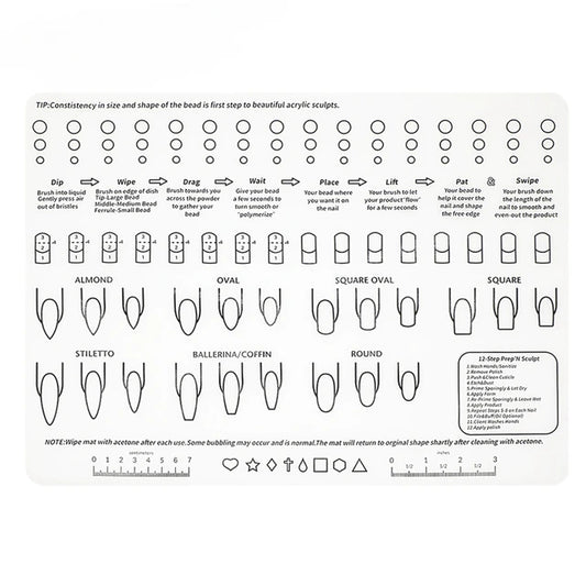 Silicone Training Mat For Acrylic Nail Application